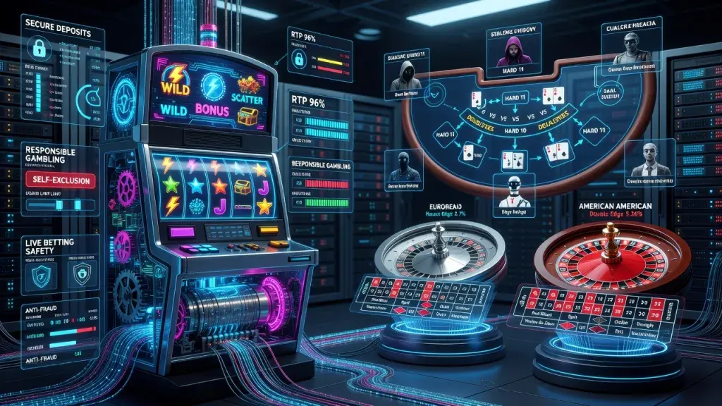 Online Casino and Betting Basics: Paytables, Blackjack Strategy, Roulette Types, Bonuses, Secure Deposits, Responsible Gambling and Live Betting Safety