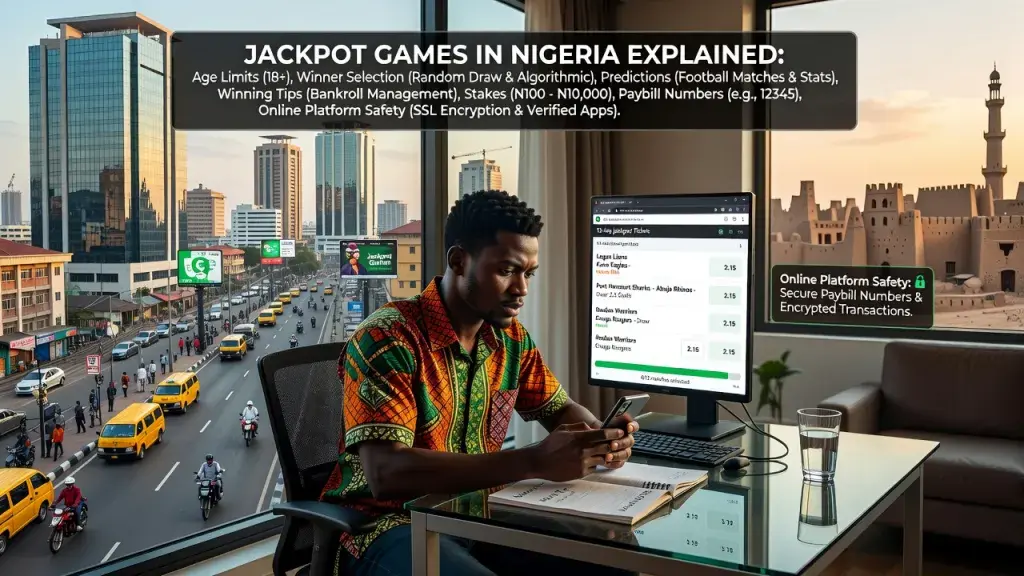 Jackpot Games in Nigeria Explained: Age Limits, Winner Selection, Predictions, Winning Tips, Stakes, Paybill Numbers, and Online Platform Safety